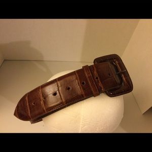 Pat  Areias Genuine American Alligator Belt Brown